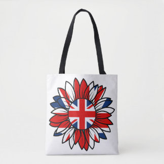 British Flag Sunflower Design Women's Tote Bag