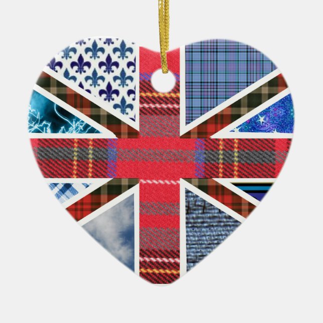British Flag Tartan fabric pattern ornament (Front)