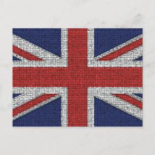 British Flag Tattered Postcard