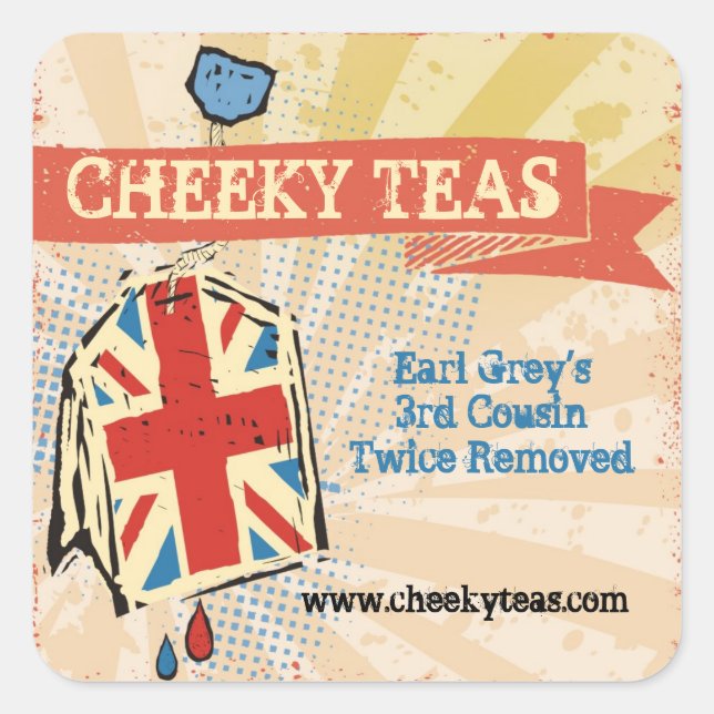 British flag teabag hand blended teas label (Front)