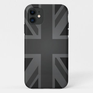 British Flag (Union Jack) in Black iPhone 11 Case