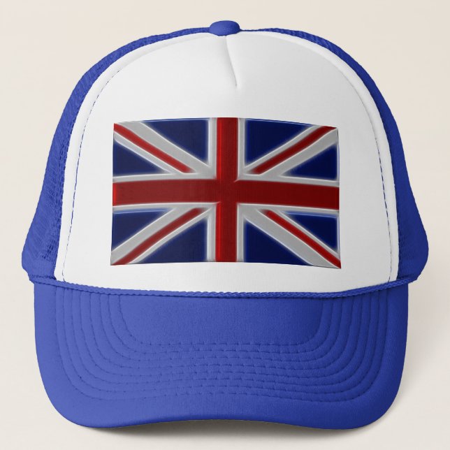 British Flag, Union Jack, Patriotic Brit Trucker Hat (Front)