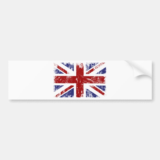 British Flag Union Jack Punk Grunge Bumper Sticker (Front)