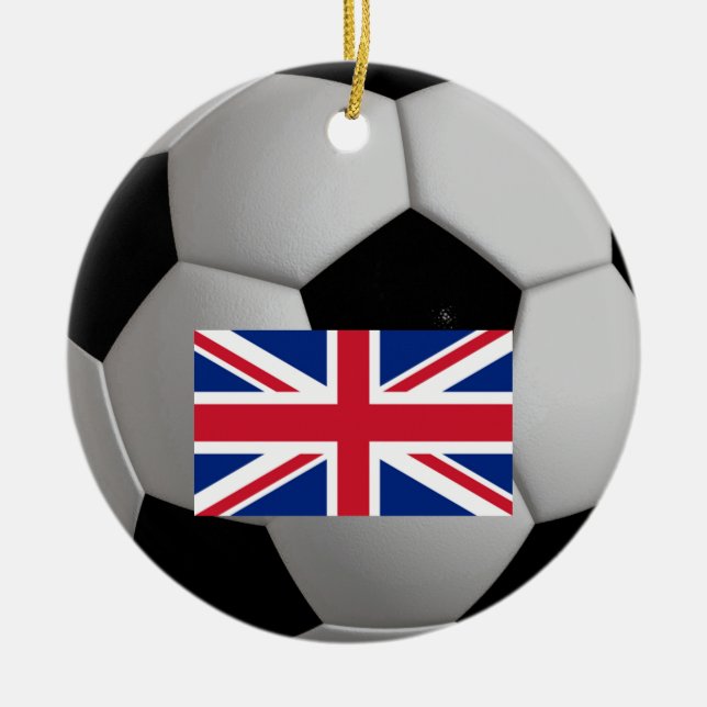 British Flag Union Jack Soccer Football Ornament (Front)