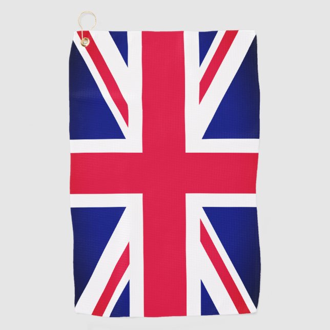 British Flag & United Kingdom golf holiday /sports Golf Towel (Front)