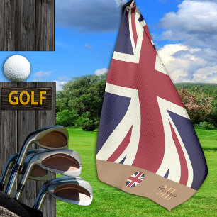 British flag & United Kingdom monogrammed /golf UK Golf Towel