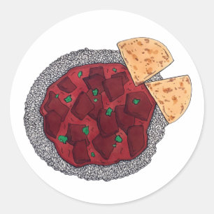 British Food Indian Takeaway Chicken Tikka Masala Classic Round Sticker