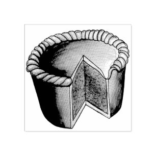 British Food Pork Pie Savoury Pastry UK Cuisine Rubber Stamp