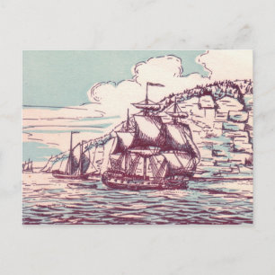 British Frigate 1843 Postcard