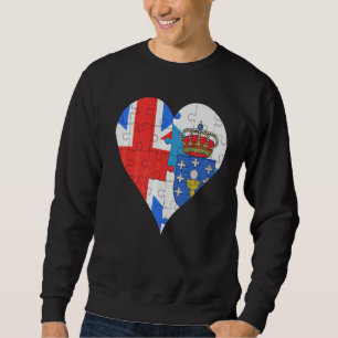 British Galician Flag Heart Sweatshirt