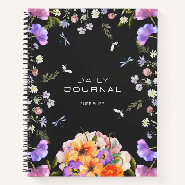 British Garden Serenity Pink Grey Journal (Front)