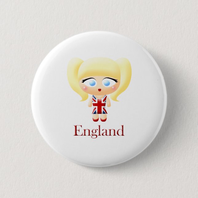 British Girl 6 Cm Round Badge (Front)