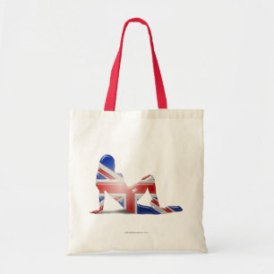 British Girl Silhouette Flag Tote Bag
