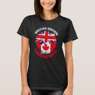 British Grown Canadian Roots Vintage Flags for Men T-Shirt