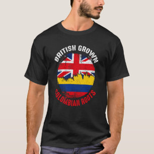 British Grown Colombian Roots Vintage Flags for Me T-Shirt