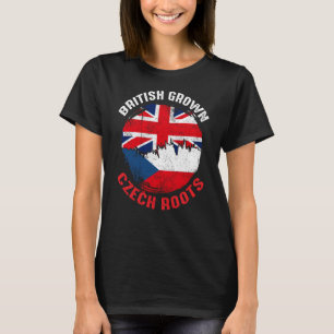 British Grown Czech Roots Vintage Flags for Men Wo T-Shirt
