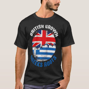 British Grown Greeks Roots Vintage Flags for Men W T-Shirt