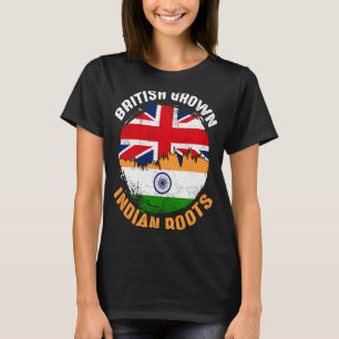 British Grown Indian Roots Vintage Flags for Men W T-Shirt