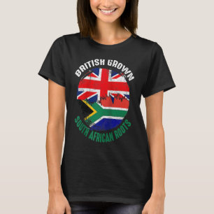 British Grown South African Roots Vintage Flags Ra T-Shirt