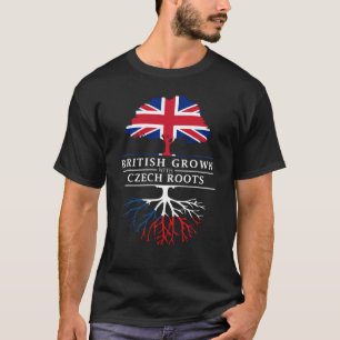 British Grown with Czech Roots Czechia Design T-Shirt