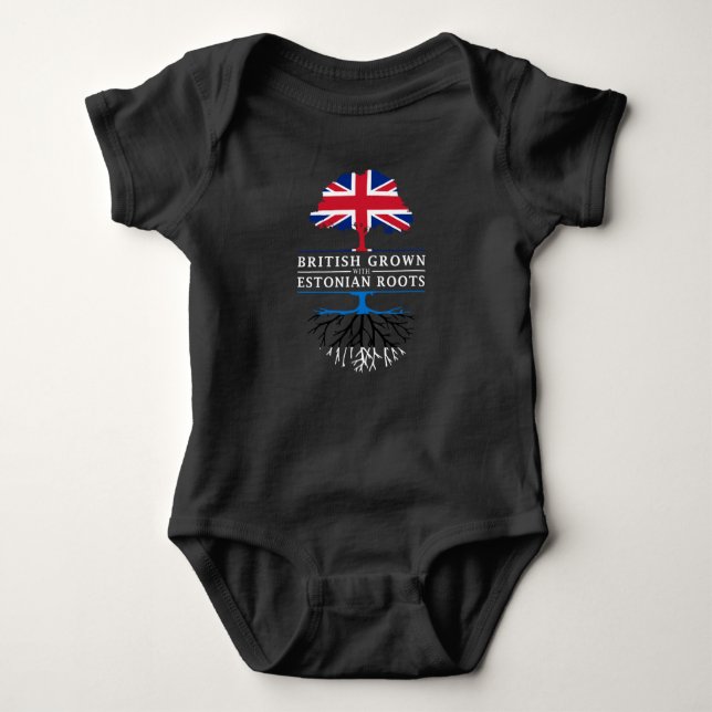 British Grown with Estonian Roots   Estonia Design Baby Bodysuit (Front)
