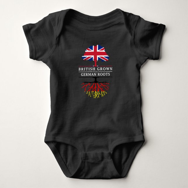British Grown with German Roots   Germany Design Baby Bodysuit (Front)