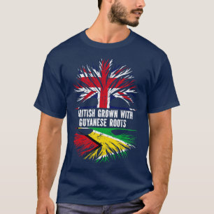 British Grown with Guyanese Roots UK Flag England  T-Shirt