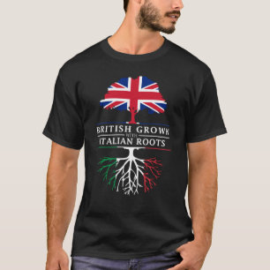 British Grown with Italian Roots   Italy Design T-Shirt