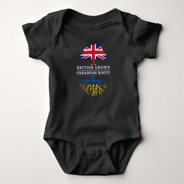 British Grown with Ukrainian Roots   Ukraine Baby Bodysuit (Front)