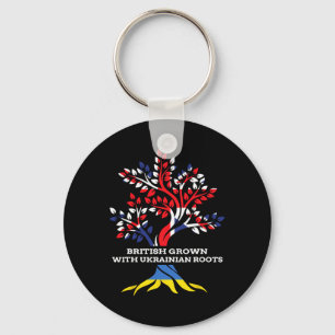 British Grown With Ukrainian Roots Ukraine English Key Ring
