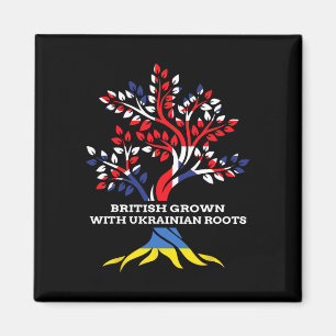 British Grown With Ukrainian Roots Ukraine English Magnet