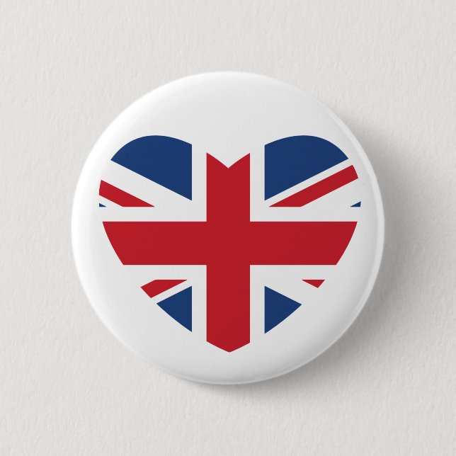 British Heart Button - Union Jack Flag (Front)