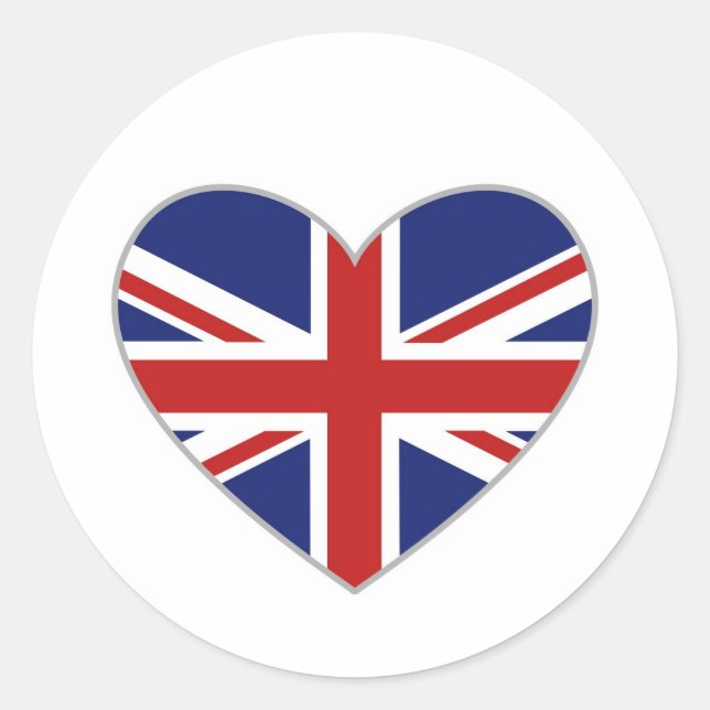 British Heart Classic Round Sticker (Front)