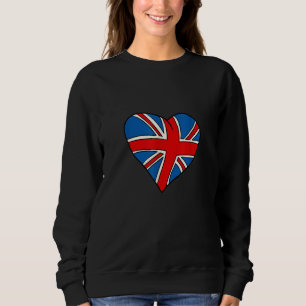 British heart shaped flag sweatshirt