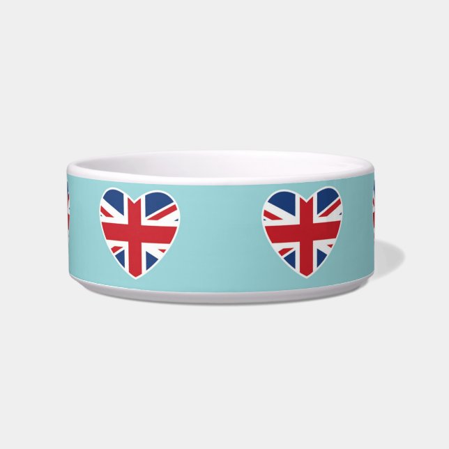 British Hearts - Union Jack Light Blue Bowl (Front)