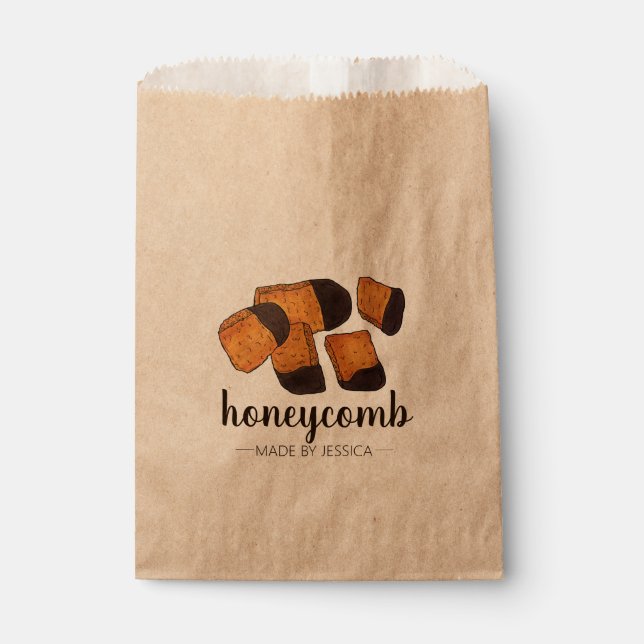 British Honeycomb Sponge Cinder Toffee Candy Sweet Favour Bag (Front)