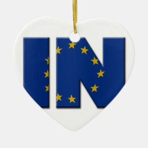 British In/Out EU referendum. IN with European Uni Ceramic Ornament