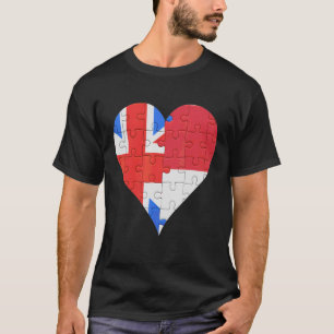 British Indonesian Flag Heart T-Shirt