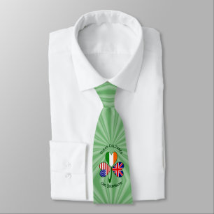 British Irish American Flag Shamrock Personalise Tie