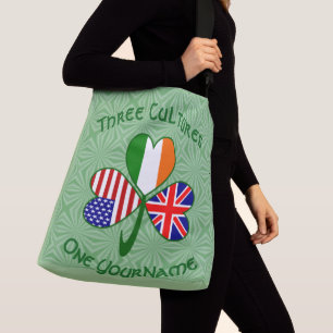 British Irish American Shamrock Flag Personalised Crossbody Bag