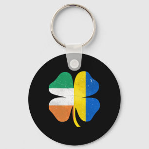 British Irish Shamrock Ukraine Ireland St. Patrick Key Ring