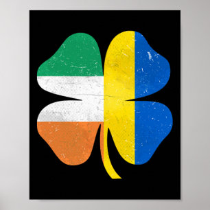 British Irish Shamrock Ukraine Ireland St. Patrick Poster