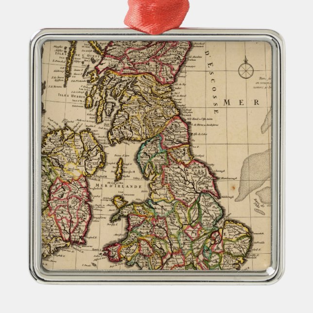 British Islands, England, Ireland Metal Tree Decoration (Front)