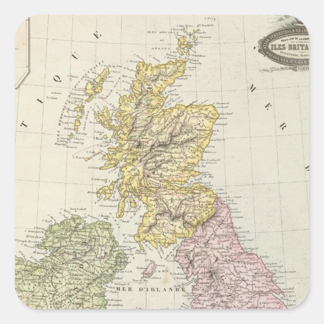 British Isles 6 Square Sticker (Front)