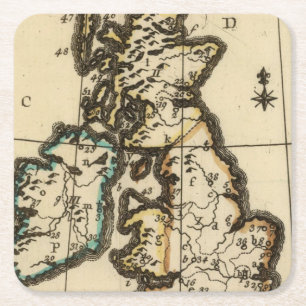 British Isles 7 Square Paper Coaster