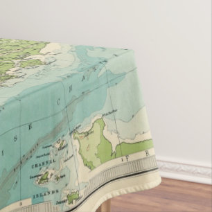 British Isles bathyorographical map Tablecloth