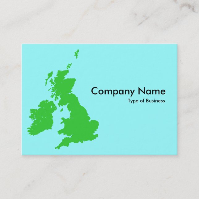 British Isles - Green on Pale Cyan Business Card (Front)