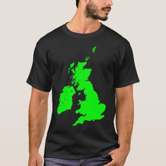 British Isles in Green T-Shirt (Front)