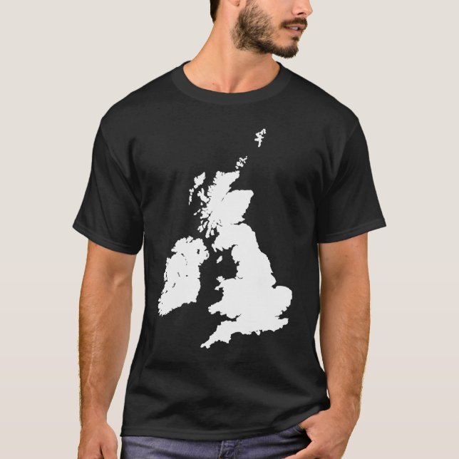 British Isles in White T-Shirt (Front)
