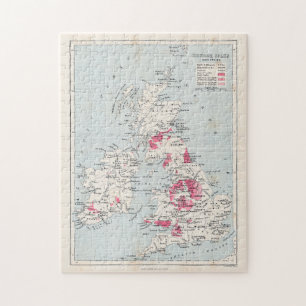 British Isles Industries Antique Map Jigsaw Puzzle